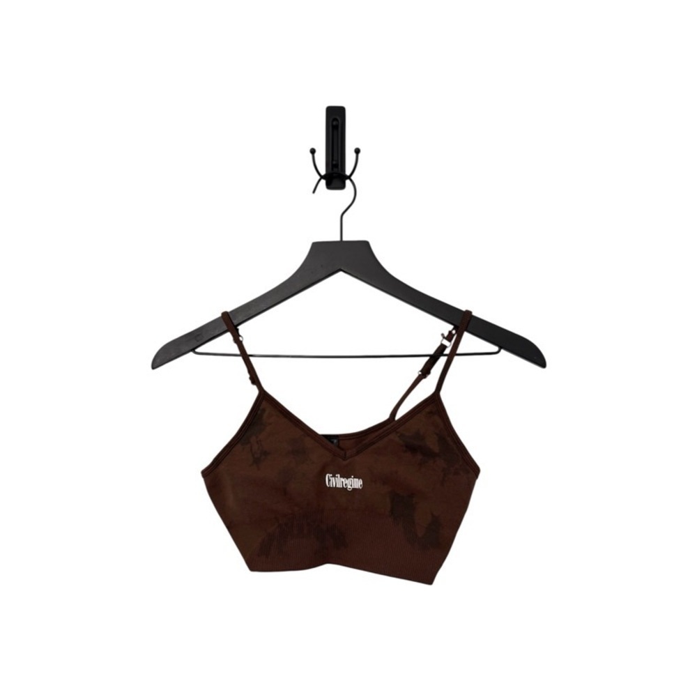 CIVIL REGIME Brown Tie-Dye Sports Bra